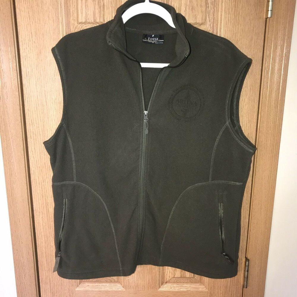 Fossa Artina University Mens Fleece Sweater Vest Sz XL Full Zip Rare
